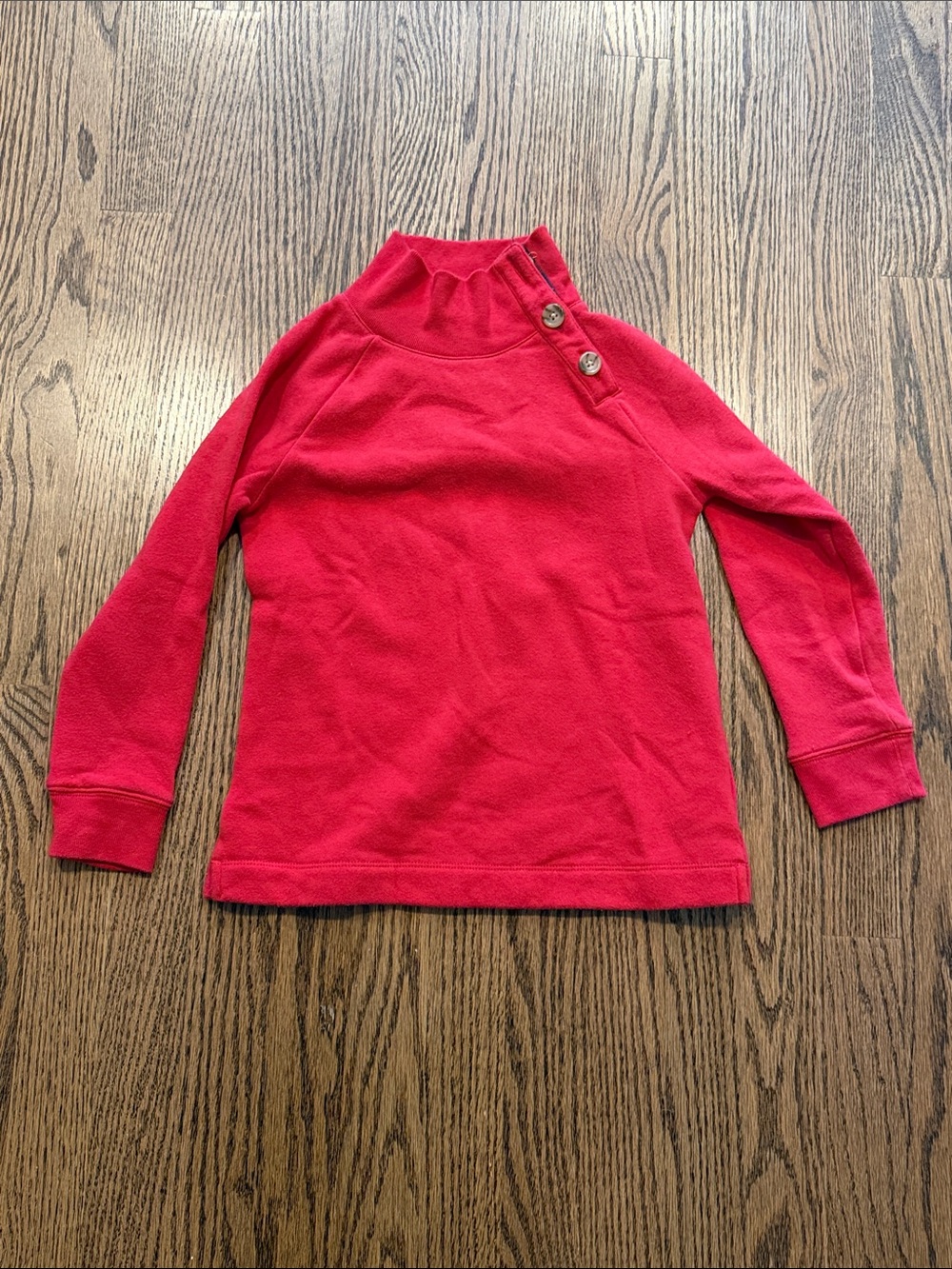 Girls' Red Button-Shoulder Pullover Top